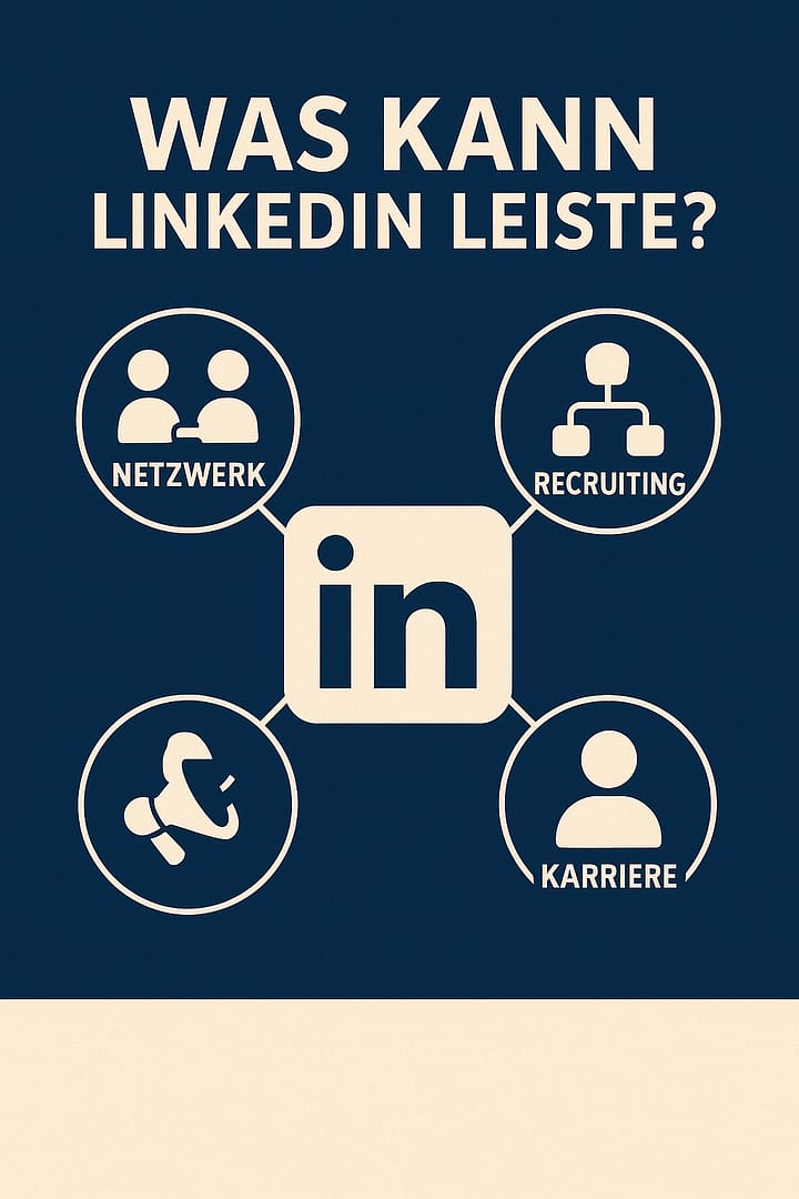 ein Bild mit vier Nutzen für LinkedIn